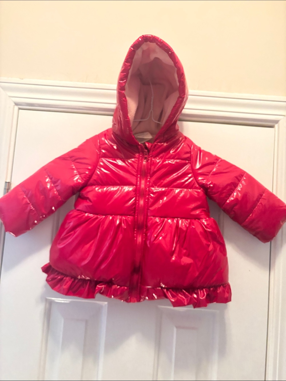 NWOT First Impressions Shiny Red Hooded Puffer Coat